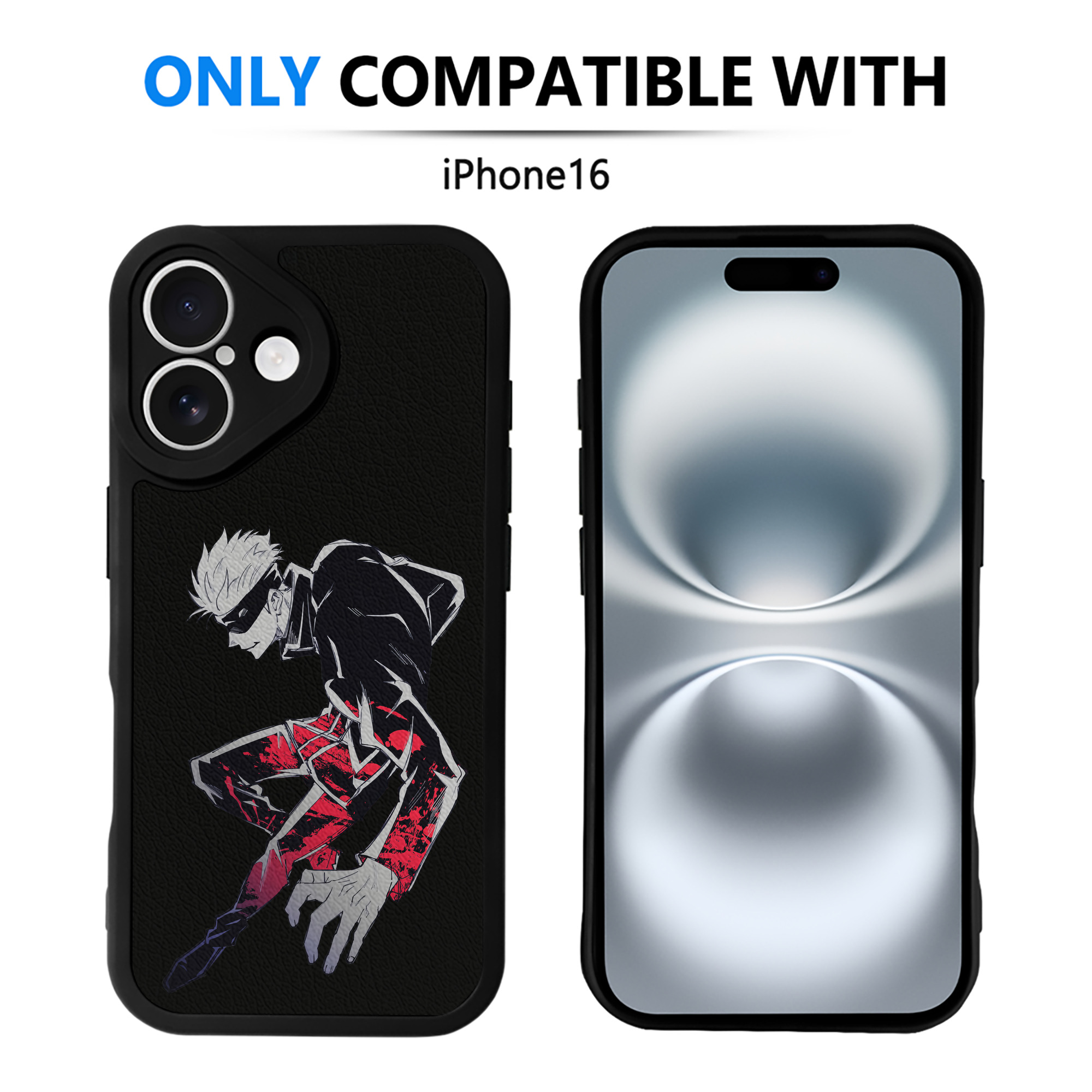 （画像用） 呪術廻戦 Jujutsu Kaisen 【iPhone 16シリーズ対応】シリコンスマホケース（レザー調） 材質：シリコン